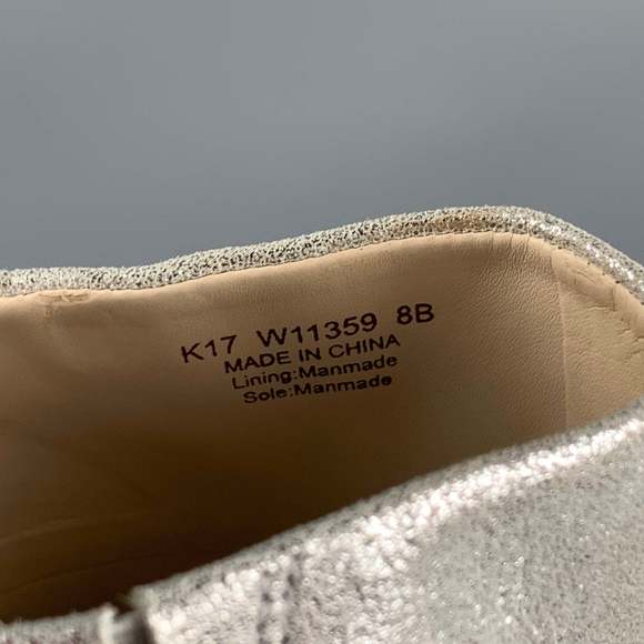 COLE HAAN Silver Leather Peep Toe Sandals - Picture 6 of 7